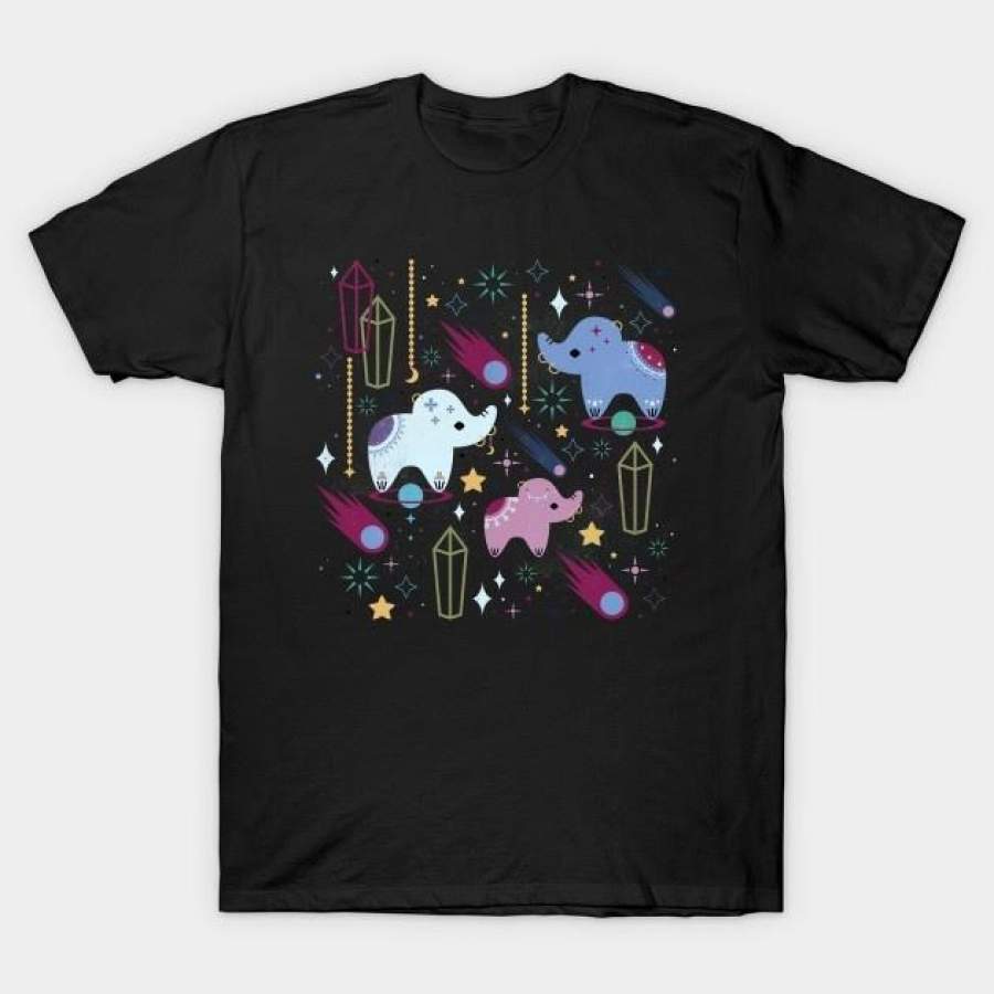 Elephants in Space T-Shirt men’s fashion T-shirt