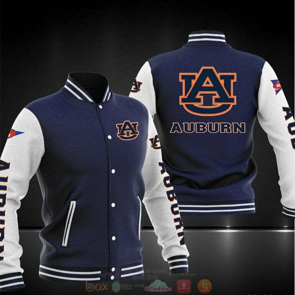 Auburn Tigers Navy Blue Baseball Jacket