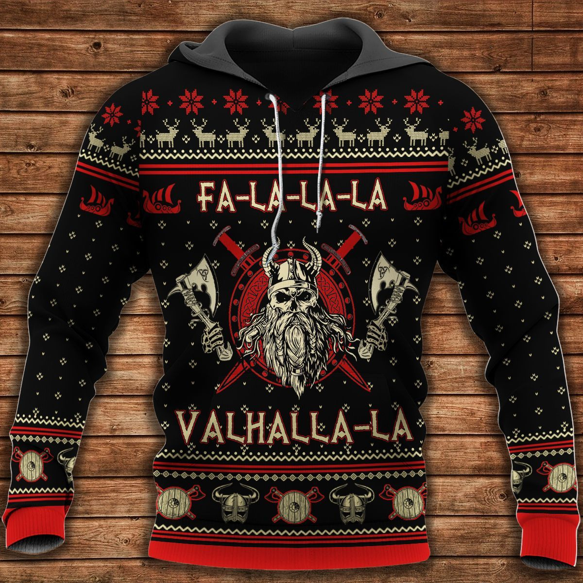 Vikings Ugly Christmas Nice Design 3D Printed Sublimation Hoodie Hooded Sweatshirt Comfy Soft And Warm For Men Women S To 5Xl Ctc13035731