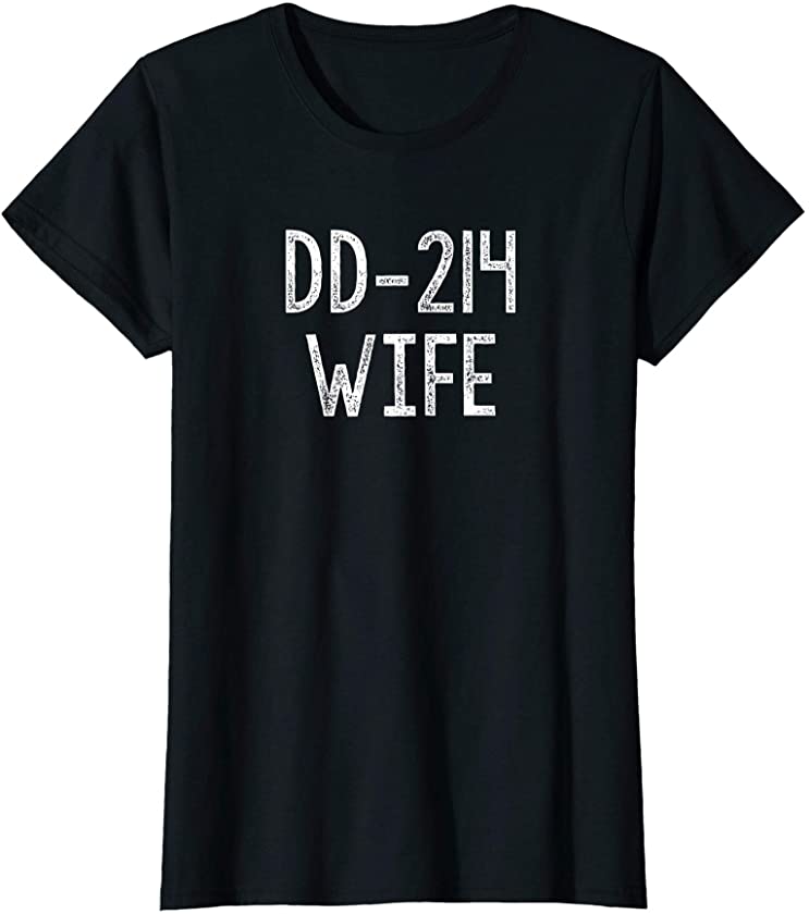 Womens Vintage DD-214 Wife Military Veteran T-Shirt