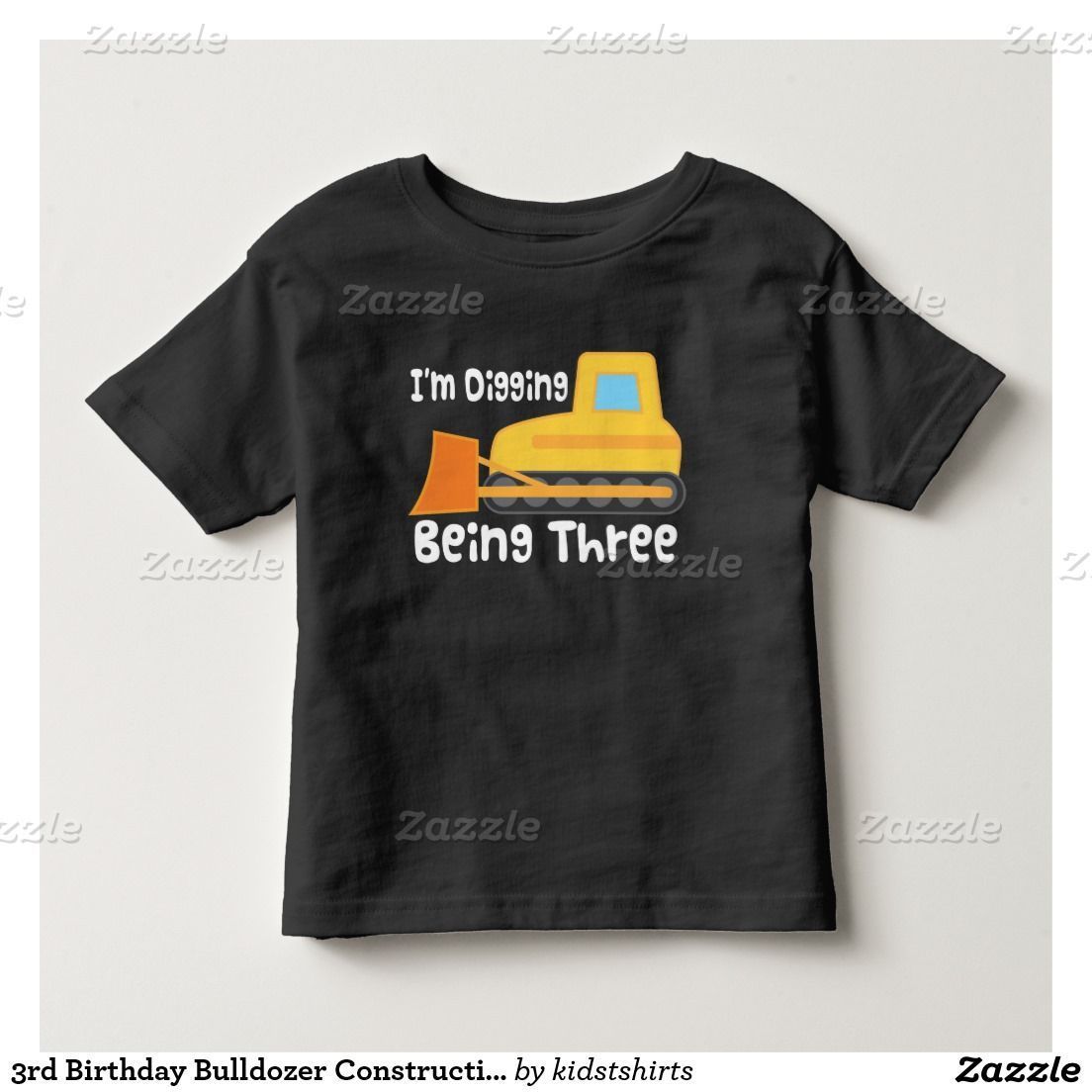 3Rd Birthday Bulldozer Construction Truck Shirt