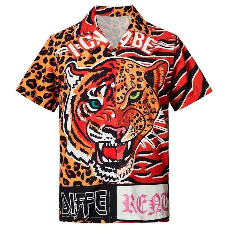 Beach Shirt Check Out This Awesome Mens Hawaiian Shirts Tiger Leopard