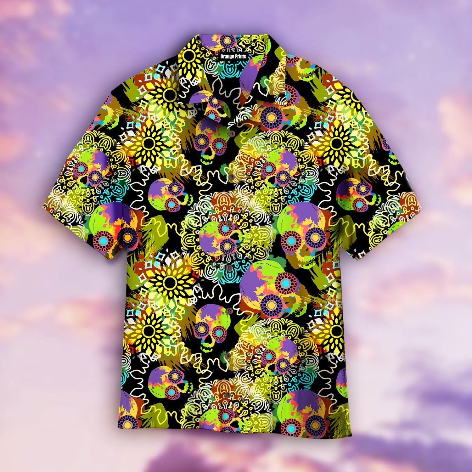 Multicolor Skulls Hawaii Shirt For Men Women Ha68481