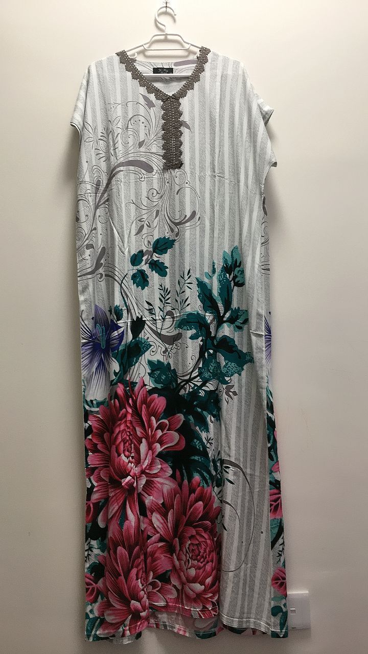 Wholesale 52 Plus Size Flower Stripe Maxi Dress Summer Dress For Women 2021 New Arrival Female Floral Robe World Apparel Store alx