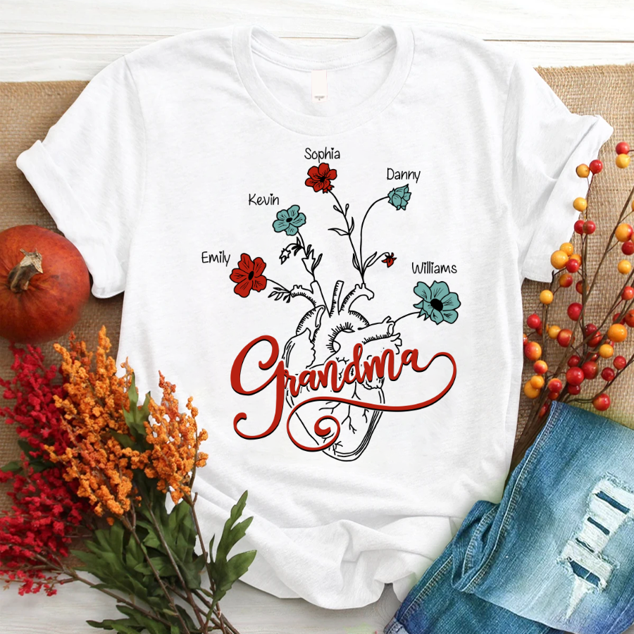 Personalize Grandma With Grandkids T-Shirt