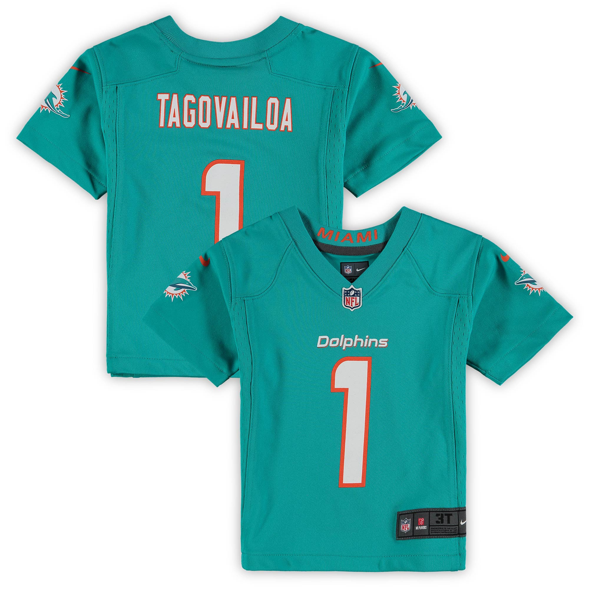 Tua Tagovailoa Miami Dolphins Toddler Game Jersey – Aqua NFL