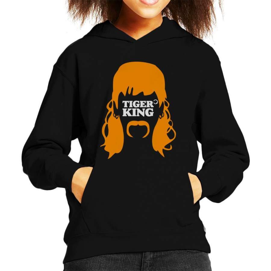 Tiger King Joe Exotic Hair Silhouette Kid’s Hooded Sweatshirt