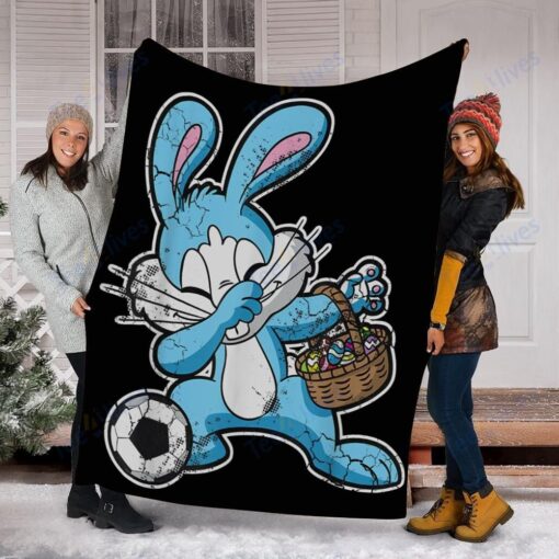 Dabbing Easter Egg Bunny Soft Cozy Lightweight Premium Blanket