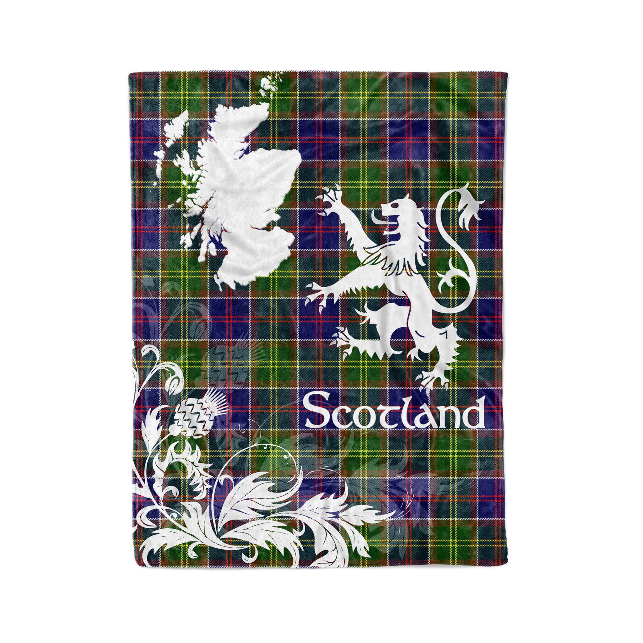 Tartan Plaid Fleece Blanket Tartan Blanket Thistle And Lion Scottish Clan Whitefoord Plaid Blanket