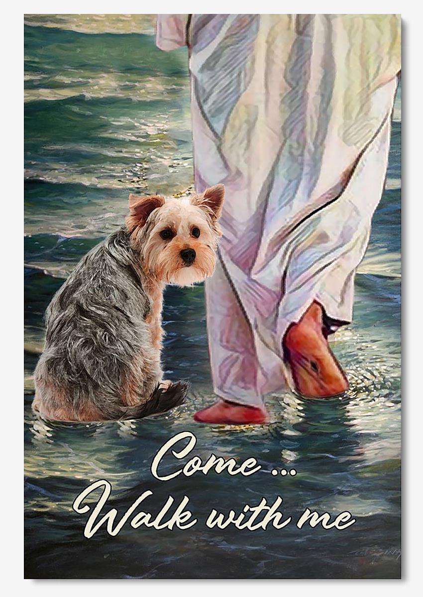 Cairn Terrier And Jesus Come Walk With Me God Wall Art For Home Decor Gift For Christian Poster