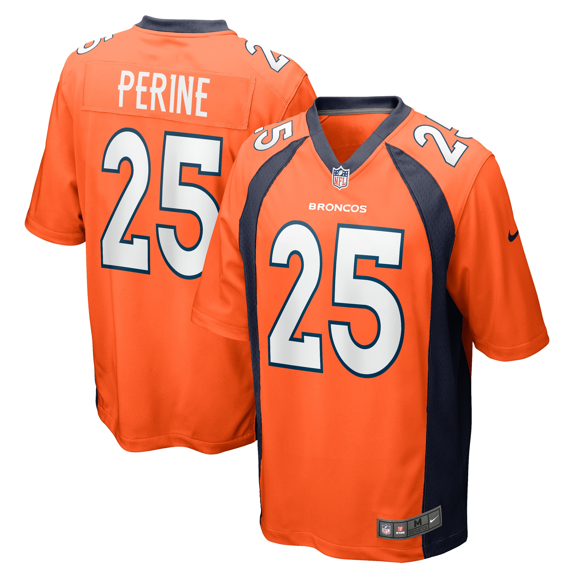 Samaje Perine Denver Broncos Game Player Jersey – Orange