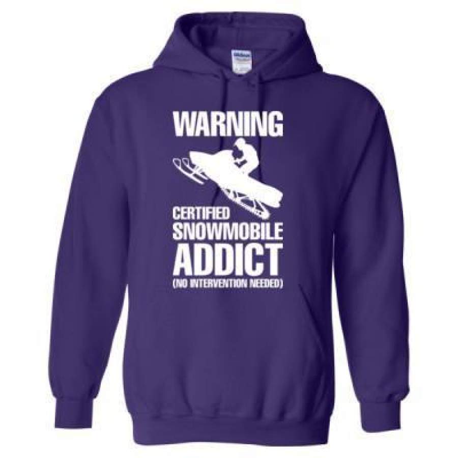 AGR Warning Certified Snowmobile Addict No Intervention Needed – Heavy Blend™ Hooded Sweatshirt