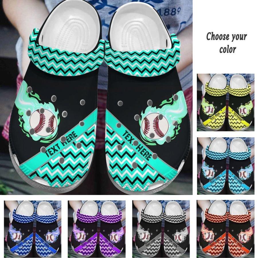 Baseball Personalize Clog, Custom Name, Text, Fashion Style For Women, Men, Kid, Print 3D Colorful Baseball