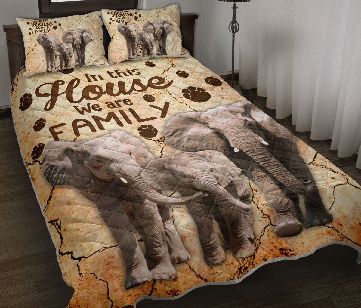 Elephant We Are Family Qbs Quilt Bedding Set Bedroom Decoration Twin/Queen/King Size Bedding