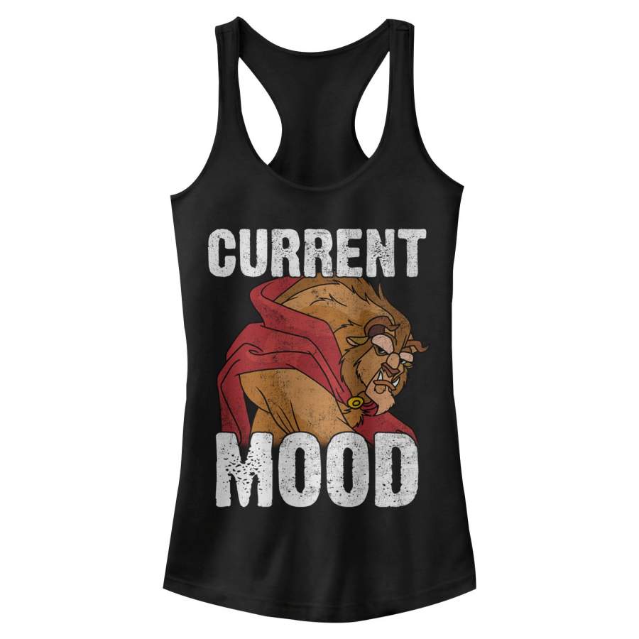 Beauty and the Beast Junior’s Current Mood  Racerback Tank