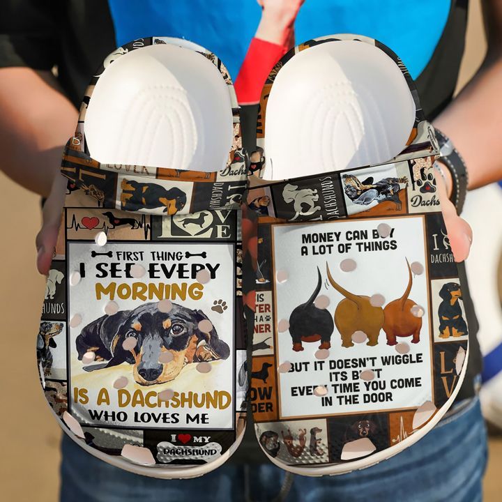 Dachshund A Who Loves Me Sku 715 Crocs Crocband Clog Comfortable For Mens Womens Classic Clog Water Shoes