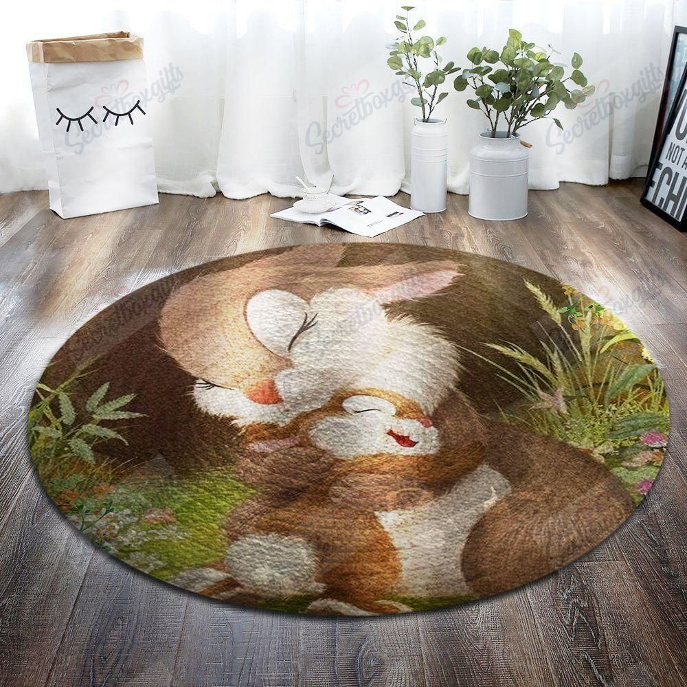 Rabbit Mom And Baby YY329 Round Rug CYLI0308