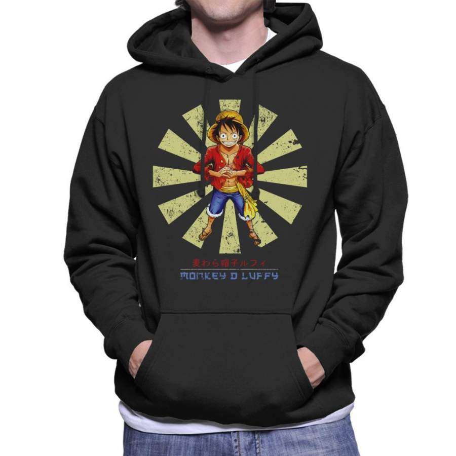 Monkey D Luffy Retro Japanese One Piece Men’s Hooded Sweatshirt