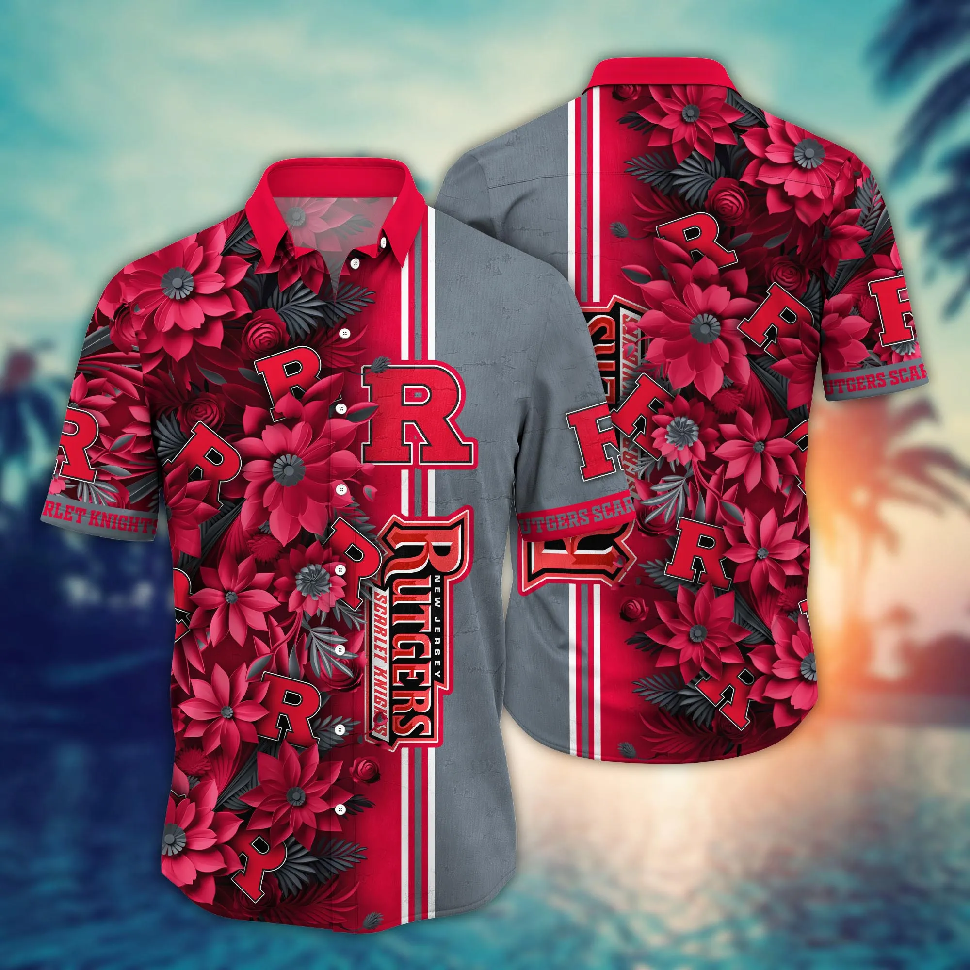 Rutgers Scarlet Knights NCAA Hawaiian Shirt Custom Picnics Aloha Shirt