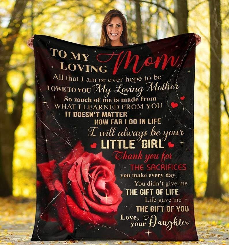 To My Mom Rose – Gift For Mom For Mother’S Day, Unique Gifts Home Decor Gift For Family – Sherpa Blanket Fleece Blanket