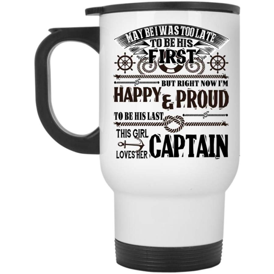 Cool Couple Travel Mug, This Girl Loves Her Captain Mug