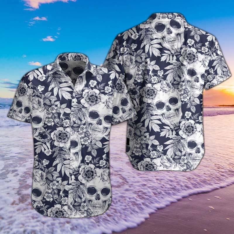 Skull Flower Hawaiian Shirts Ha33676