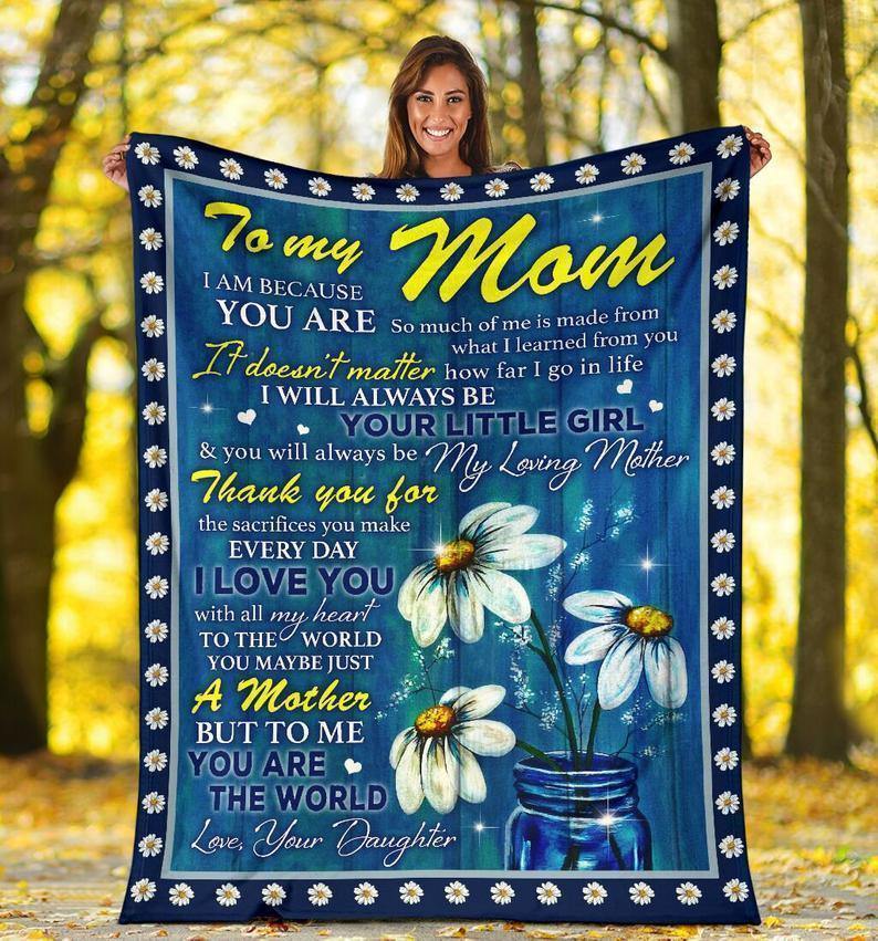 To My Mom Daisy – Gift For Mother’S Day, Gift For Home Decor, Gitf For Family – Sherpa Blanket Fleece Blanket Premium Wall Art