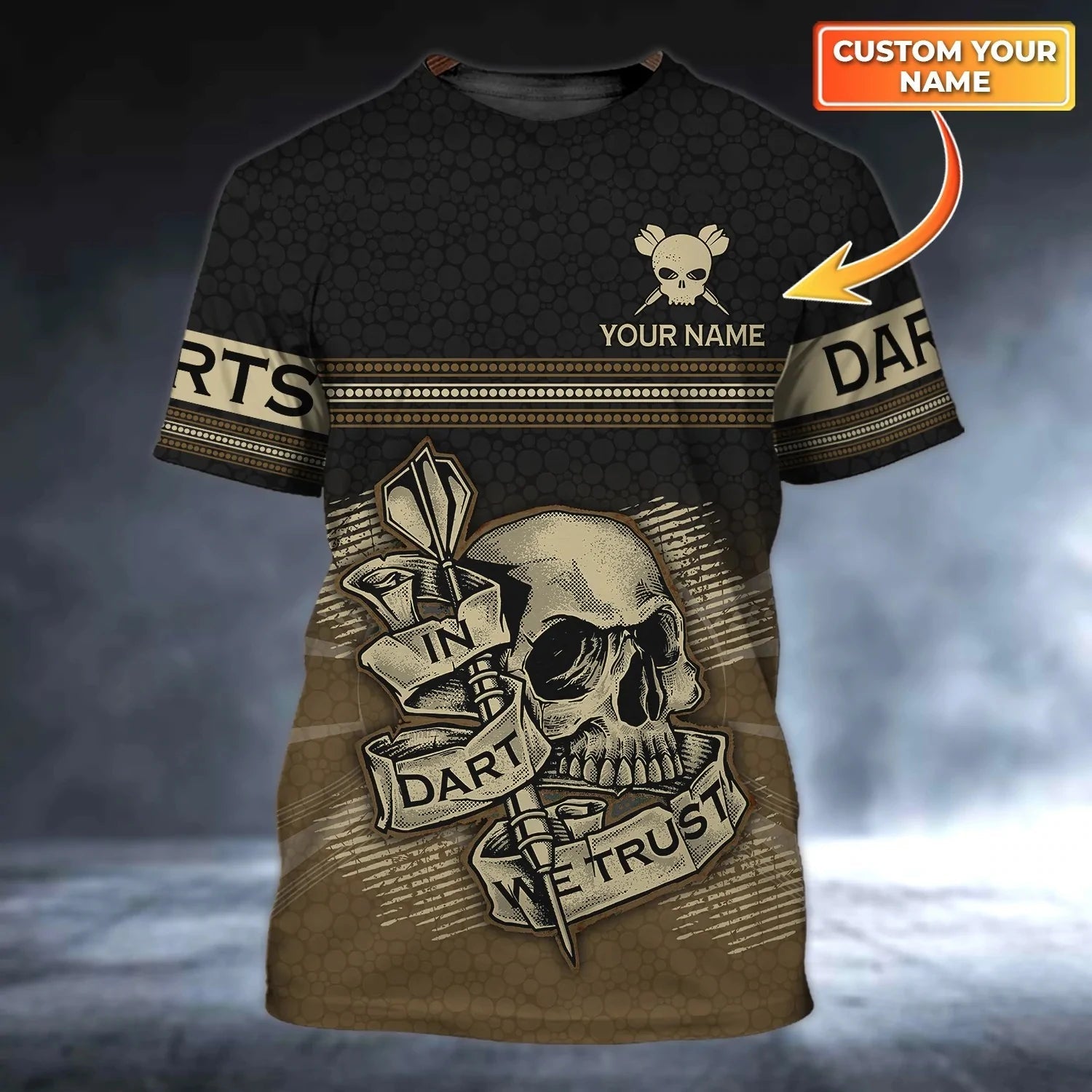 Personalized Dart 3D Tshirt For Darts Player, Skull Dart T Shirt All Over Printing, Best Dart Player Gift