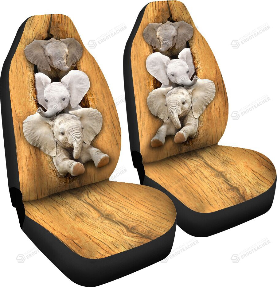 Elephant Wood Texture Background Car Seat Covers