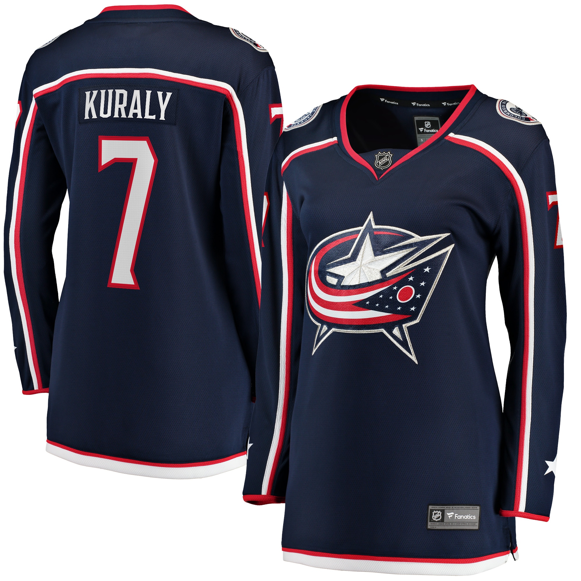 Sean Kuraly Columbus Blue Jackets Branded Women's Home Breakaway Player Jersey – Navy