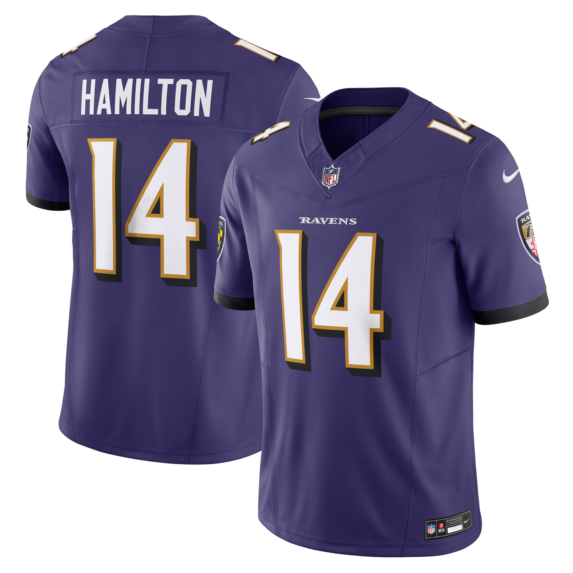 Men’s Baltimore Ravens Kyle Hamilton Purple Vapor F.U.S.E. Limited Jersey