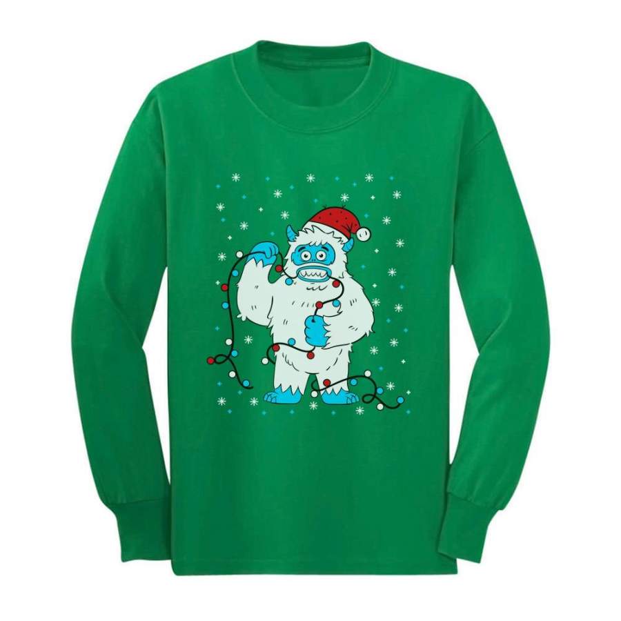 Ugly Christmas Snow Monster Yeti Xmas Toddler/Kids Long sleeve T-Shirt