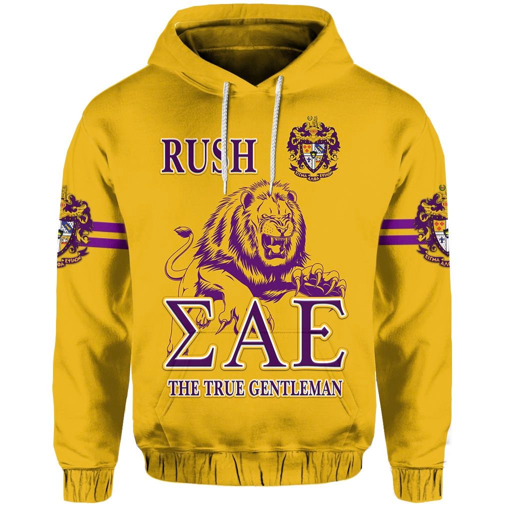 (Custom Personalised) Sigma Alpha Epsilon Sae Hoodie Lion Rush – The True Gentleman Lt8