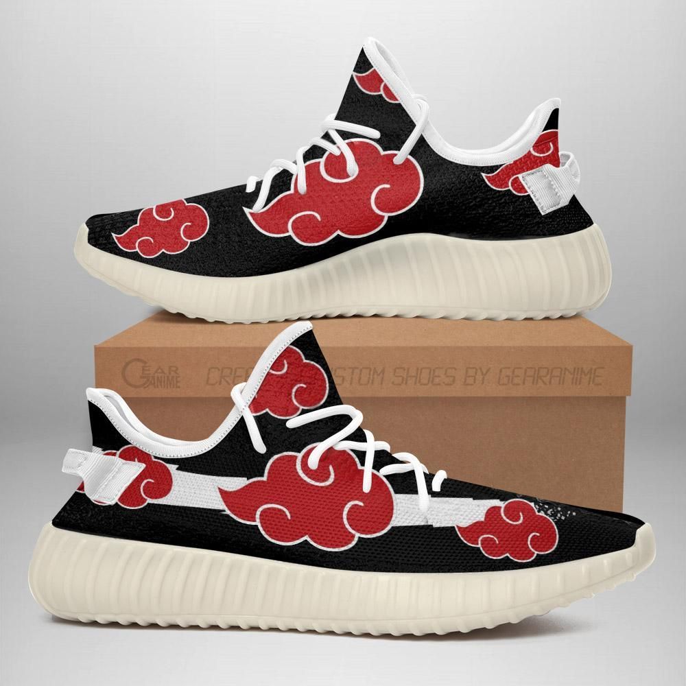 Akatsuki Cloud Yeezy Shoes Black Naruto Anime Sneakers – Yeezy Shoes