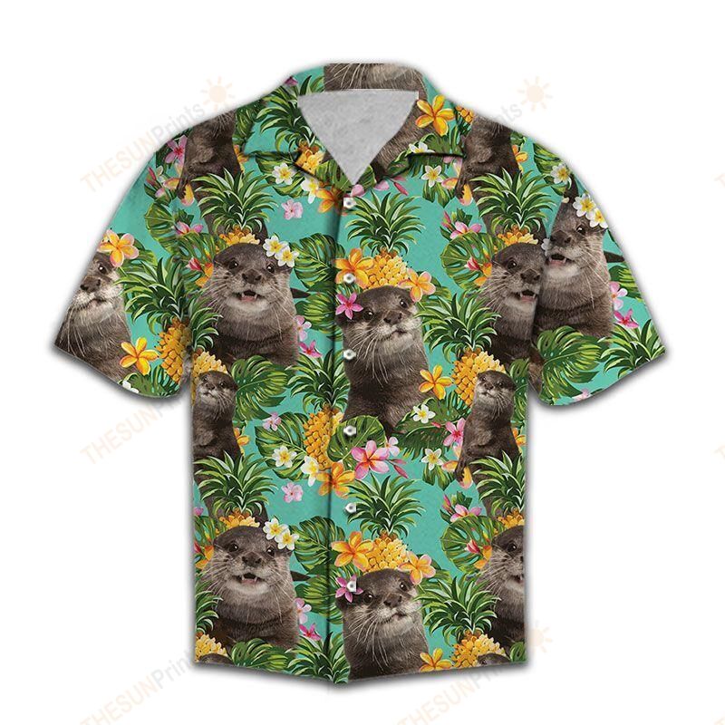 Tropical Pineapple Otter Hawaiian Shirt Ha23765