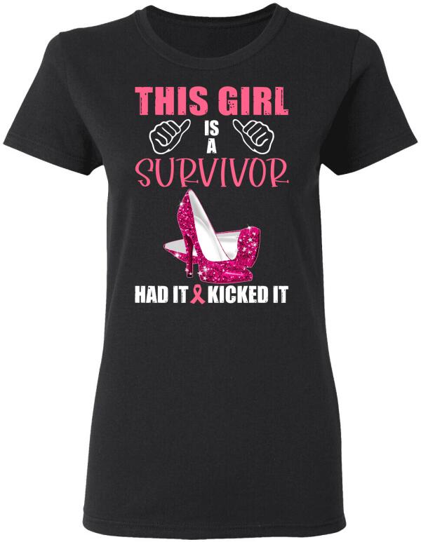 This Is A Survivor Had It And Kicked It Personalized Shirt Breast Cancer Awareness Sh-00440-Ctha