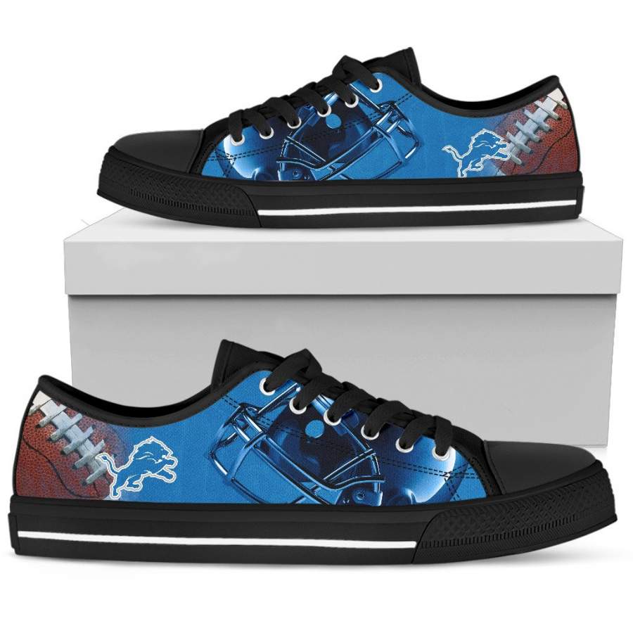 Artistic Scratch Of Detroit Lions Low Top Shoes