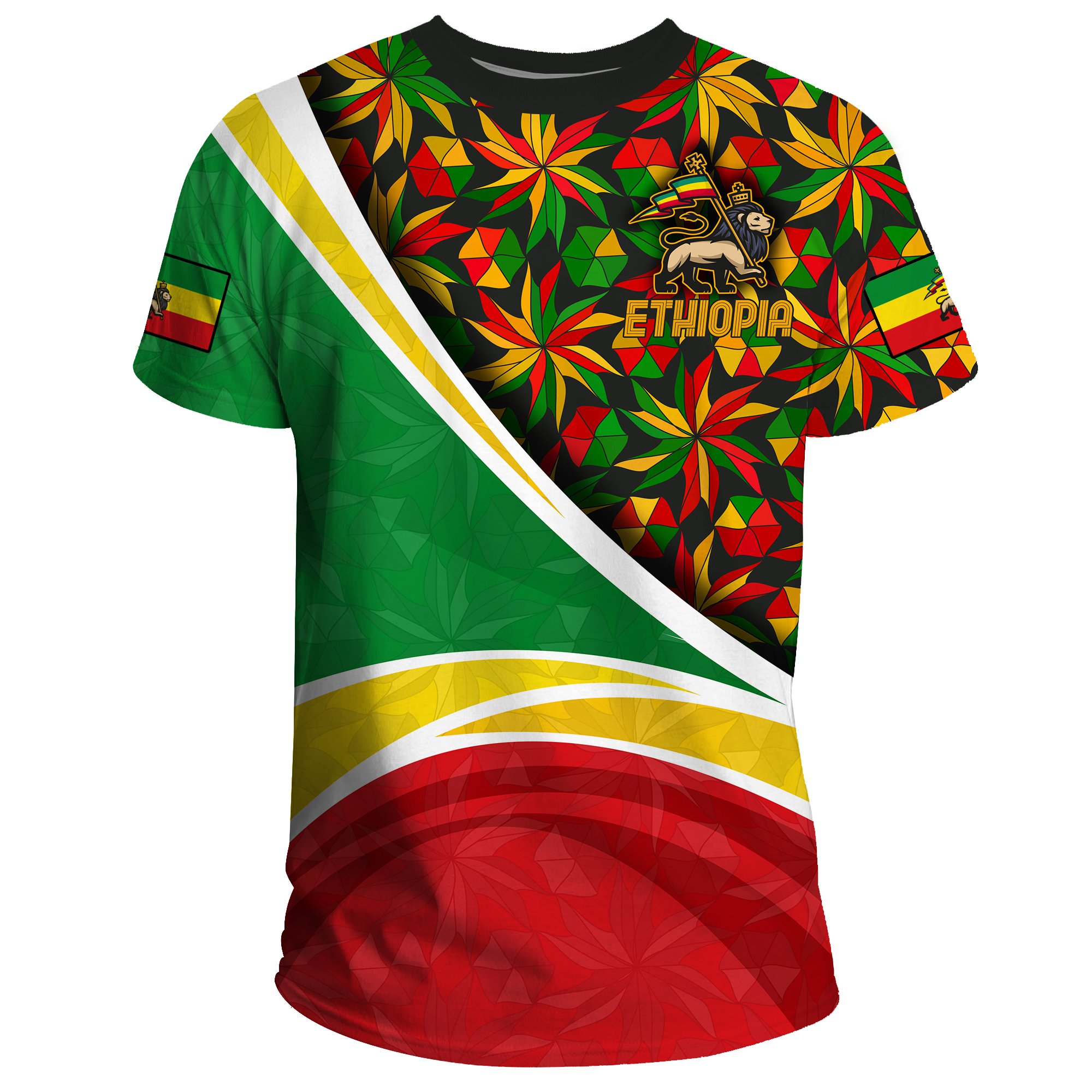 1stTheWorld Ethiopia T-shirt, Ethiopia Lion Of Judah Flag Rasta A10