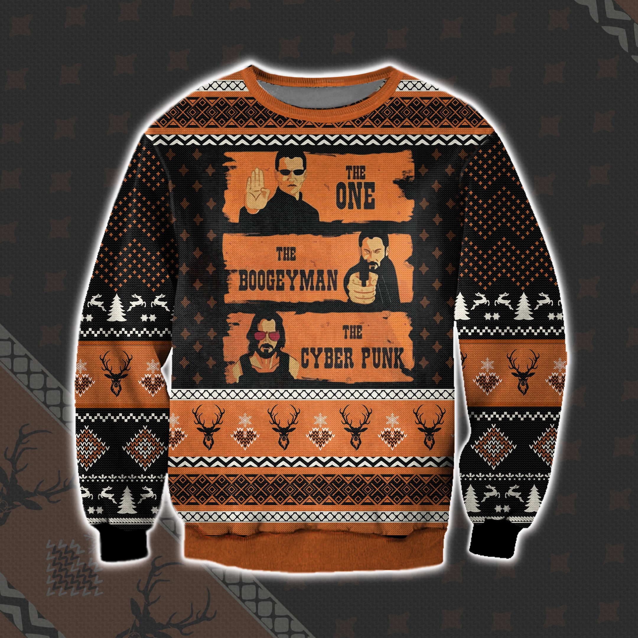 The One The Boogeyman And The Cyber Punk Ugly Christmas Sweater