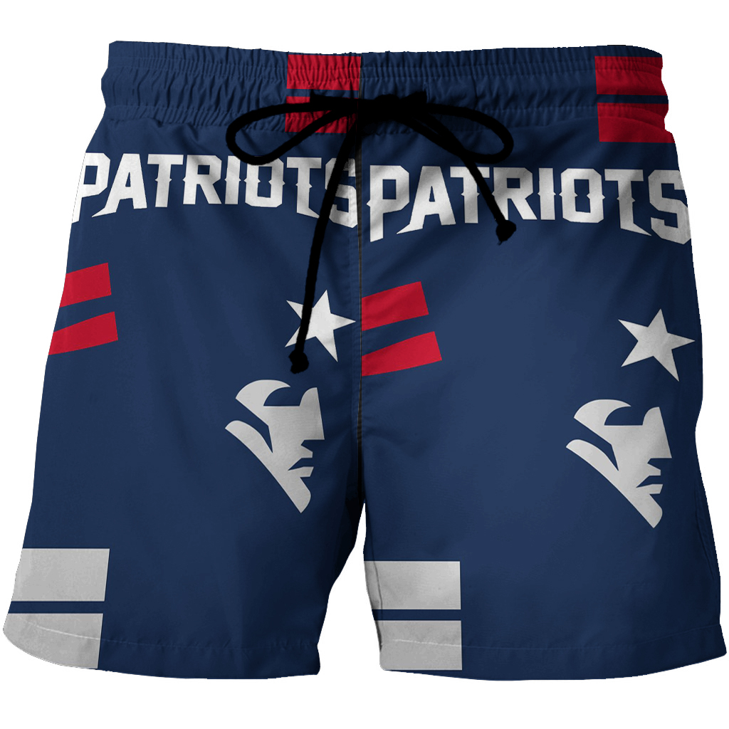 New England Patriots White Face 3D All Over Print Summer Beach Hawaiian Short