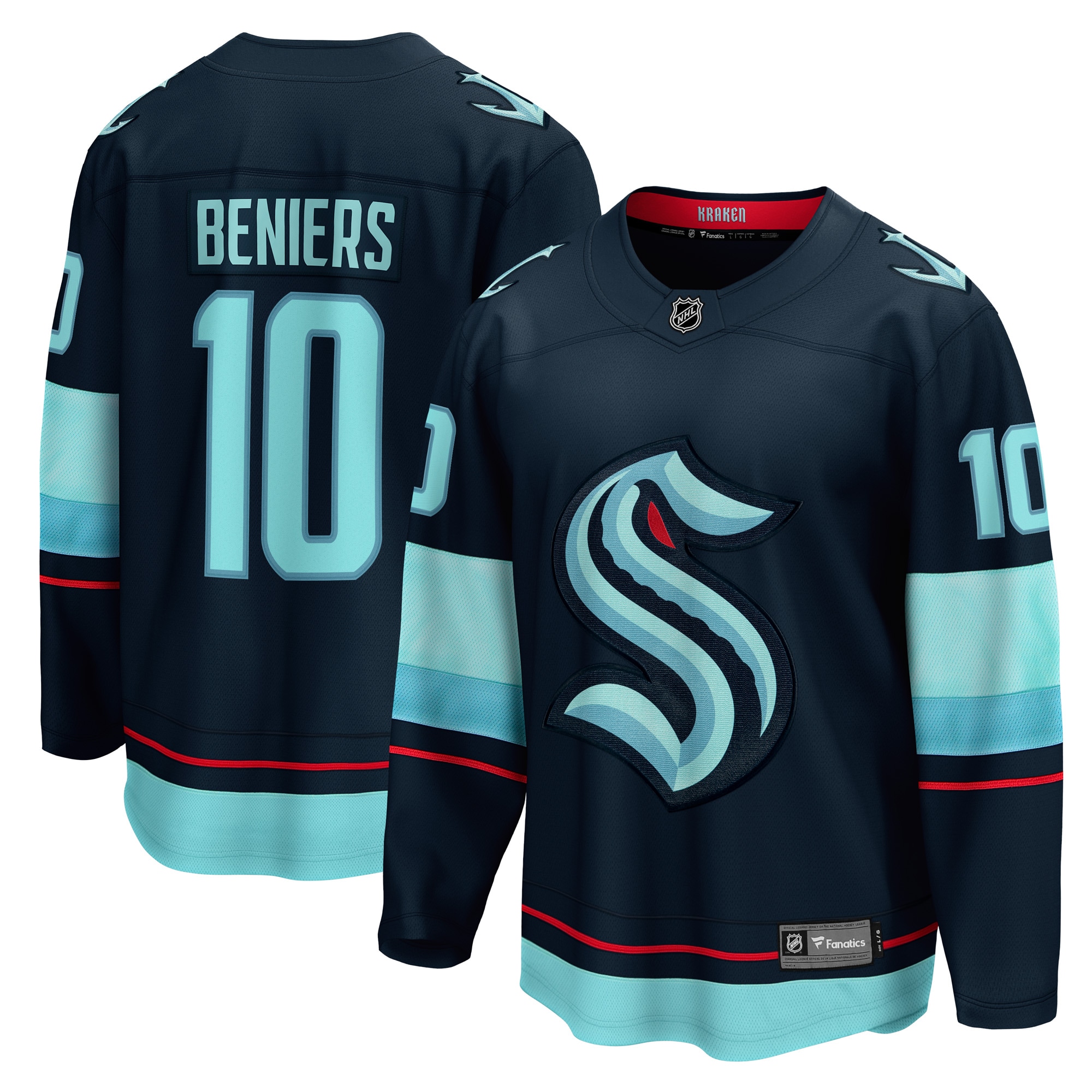 Matty Beniers Seattle Kraken Branded Premier Breakaway Player Jersey – Deep Sea Blue