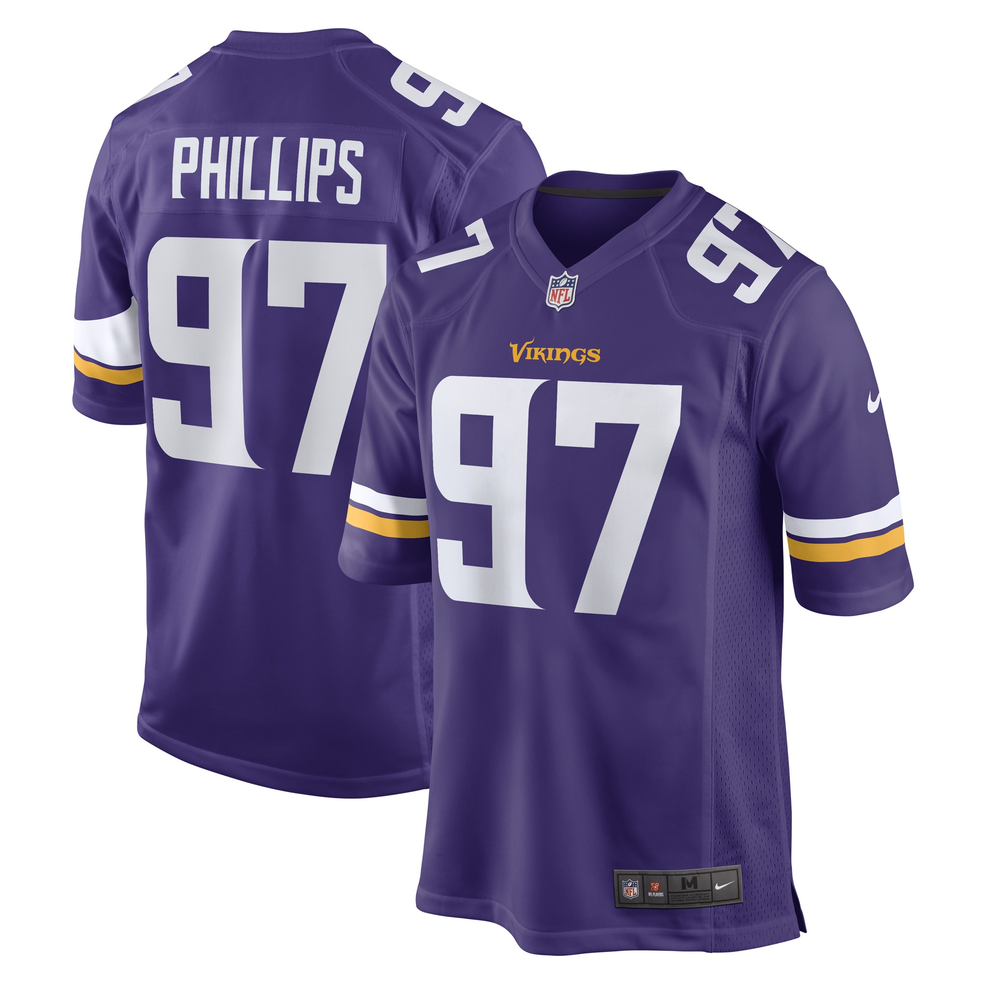 Men’s Minnesota Vikings Harrison Phillips Purple Game Player Jersey