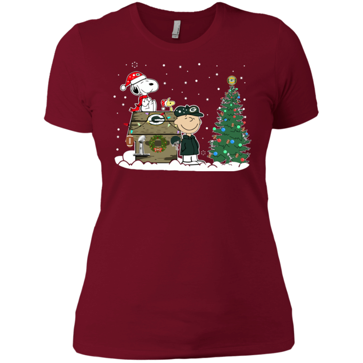 Check Out This Awesome Green Bay Packers Snoopy The Peanuts Ugly Christmas Sweater  Super Bowl Women’S T-Shirt