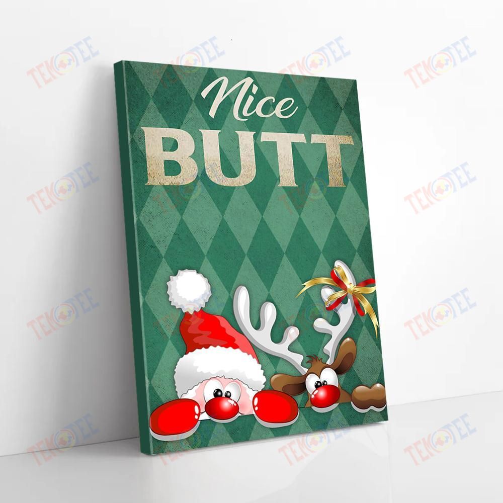 Custom Canvas Nice Butt Merry Christmas Vertical Canvas Glamorous Wall Art Designs