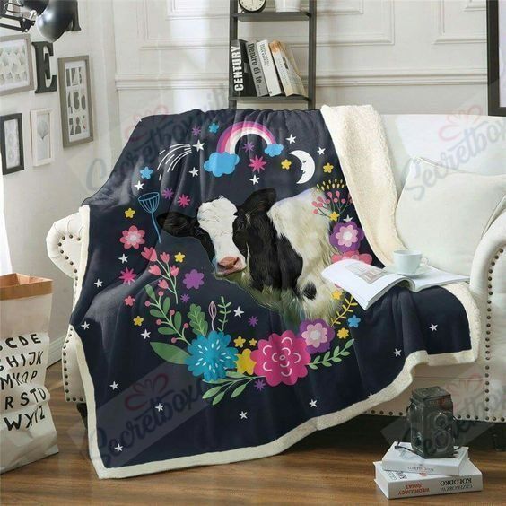 Cow Flower Colors Gs-Cl-Kc0707 Fleece Blanket