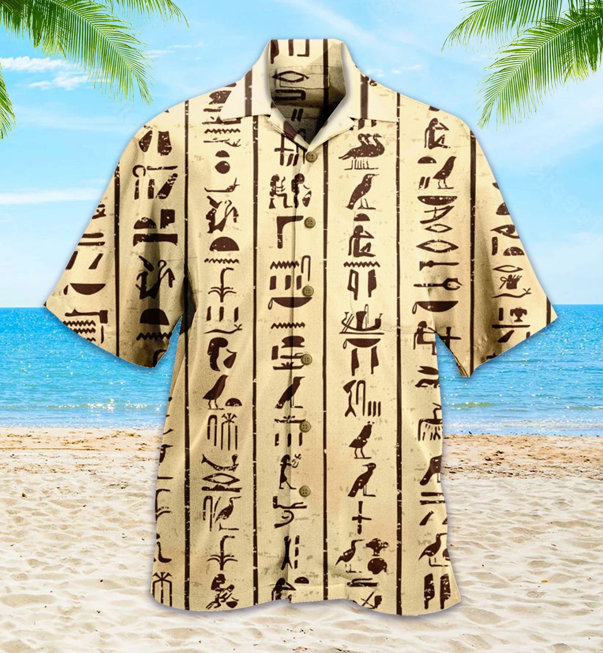 Ancient Egypt Symbol Yellow Hawaii Shirt Ha47291