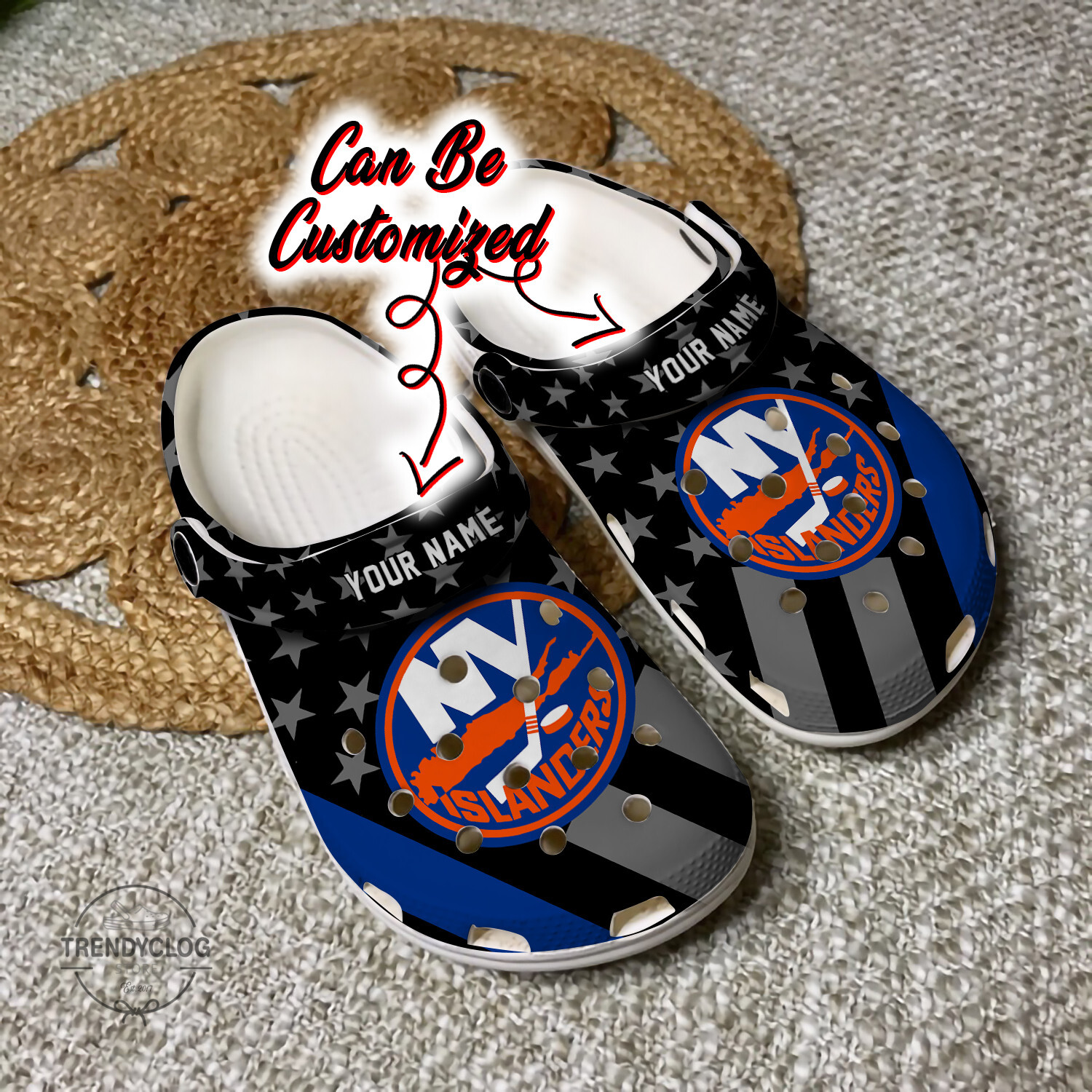 Hockey Crocs – Personalized Ny Islanders Star Flag Clog Shoes – Klasern ...