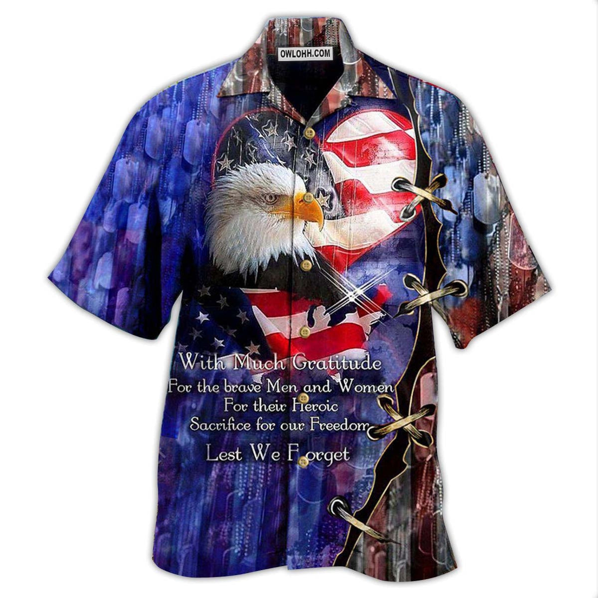 Veteran Thank You Veterans From The Heart With Eagle – Hawaiian Shirt  – Owl Ohh