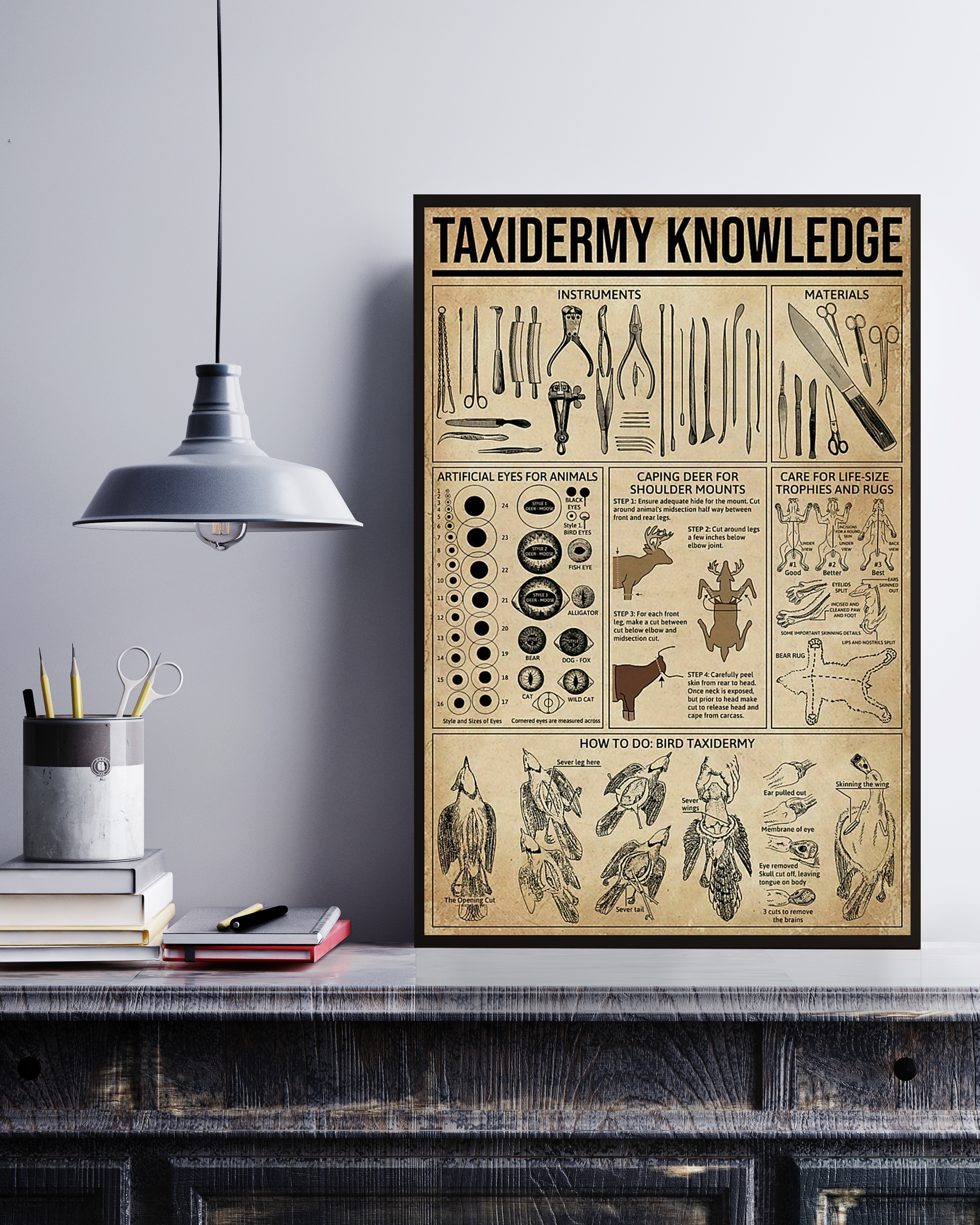 Taxidermy Poster Portrait Knowledge Poster No Frame