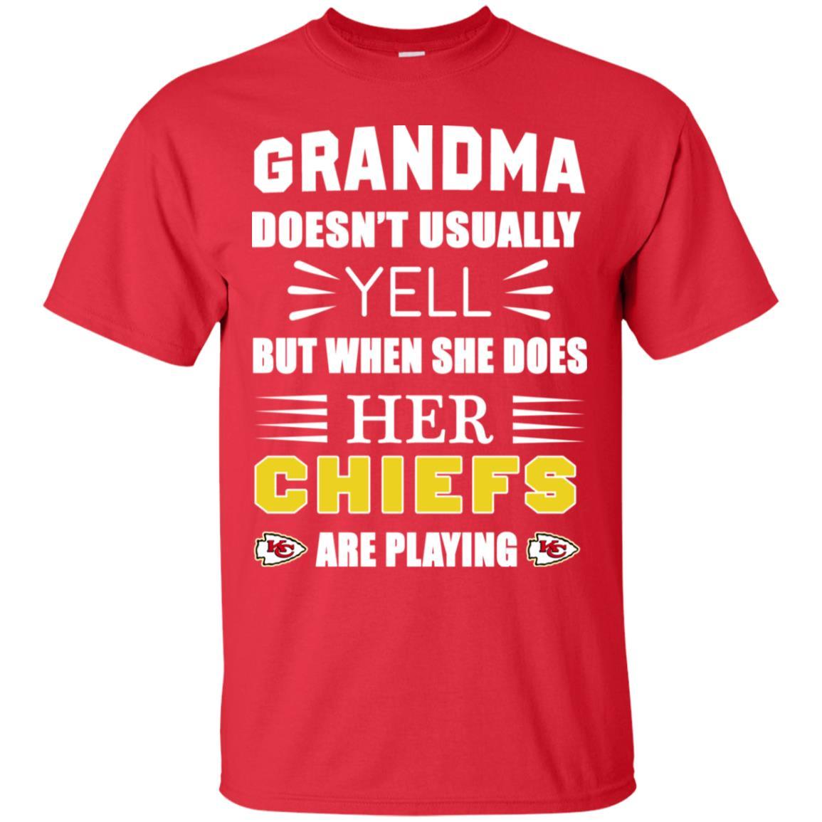 Grandma Doesn’t Usually Yell She Does Her Kansas City Chiefs Tshirt